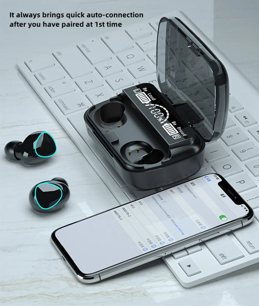 Auriculares M10 Inalámbricos Bluetooth con Estuche Power Bank